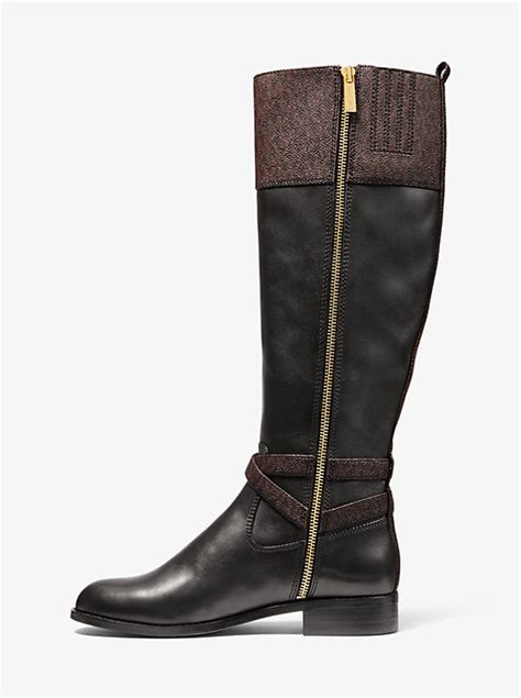 michael michael kors preston two tone leather boot|two tone riding boots.